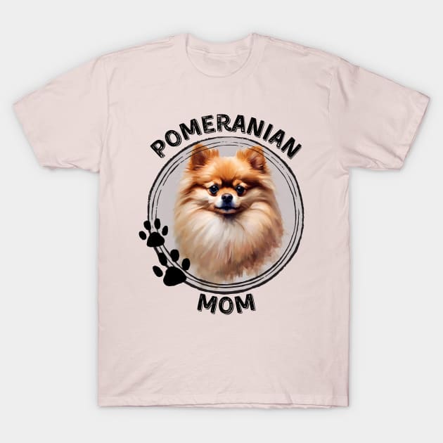 Pomeranian Pom Dog Mom Dog Breed Portrait T-Shirt by PoliticalBabes